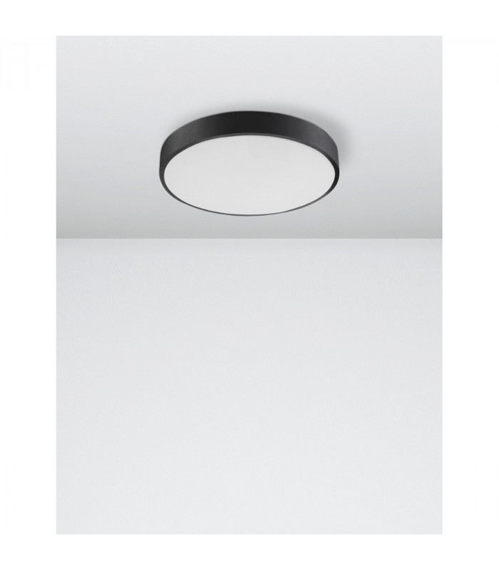 Hadon 40cm Integrated LED Semi Flush Light Sandy Black Aluminium Matt White LED 24W 1380Lm 3000K-2