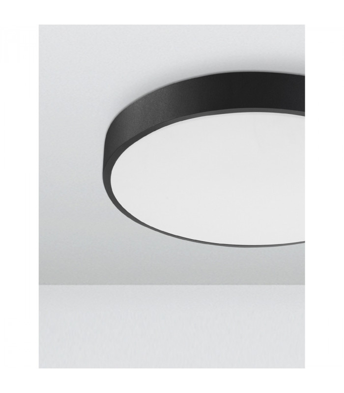 Hadon 40cm Integrated LED Semi Flush Light Sandy Black Aluminium Matt White LED 24W 1380Lm 3000K-4