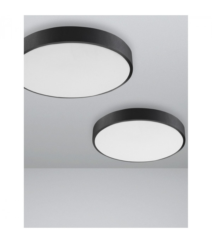 Hadon 40cm Integrated LED Semi Flush Light Sandy Black Aluminium Matt White LED 24W 1380Lm 3000K-5