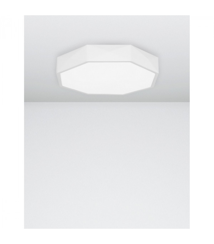 Eben 40cm Integrated LED Semi Flush Light Sandy White Aluminium Matt White LED 24W 1380Lm 3000K-2