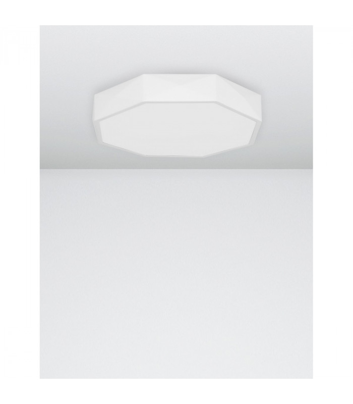 Eben 40cm Integrated LED Semi Flush Light Sandy White Aluminium Matt White LED 24W 1380Lm 3000K-3