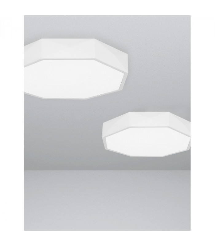 Eben 40cm Integrated LED Semi Flush Light Sandy White Aluminium Matt White LED 24W 1380Lm 3000K-4