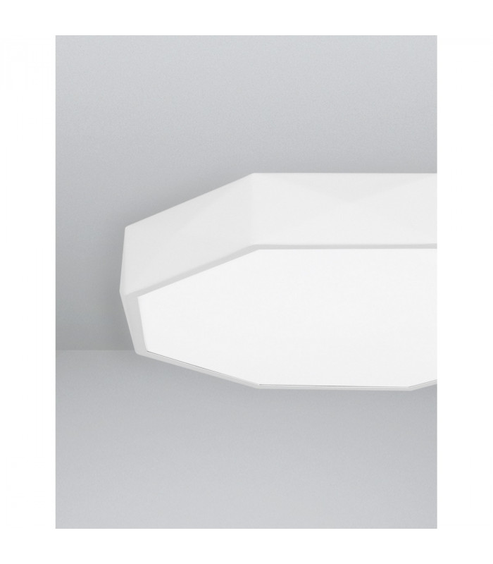Eben 40cm Integrated LED Semi Flush Light Sandy White Aluminium Matt White LED 24W 1380Lm 3000K-5