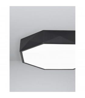 Eben 40cm Integrated LED Semi Flush Light Sandy Black Aluminium Matt White LED 24W 1380Lm 3000K-2