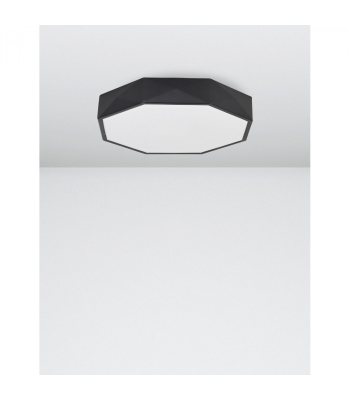 Eben 40cm Integrated LED Semi Flush Light Sandy Black Aluminium Matt White LED 24W 1380Lm 3000K-3