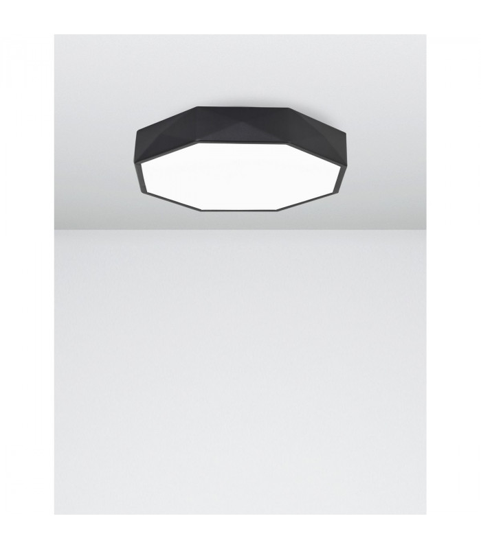 Eben 40cm Integrated LED Semi Flush Light Sandy Black Aluminium Matt White LED 24W 1380Lm 3000K-4