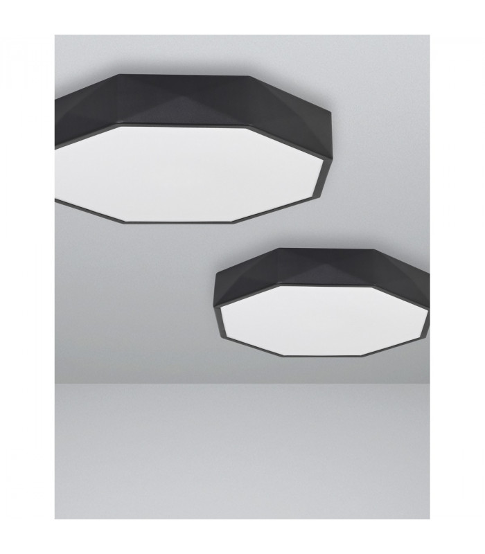 Eben 40cm Integrated LED Semi Flush Light Sandy Black Aluminium Matt White LED 24W 1380Lm 3000K-5