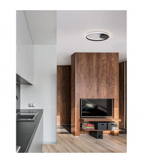 Fuline 50cm Integrated LED Semi Flush Light Sandy Black Aluminium LED 32W 2320 Lm 3000K-2
