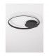 Fuline 50cm Integrated LED Semi Flush Light Sandy Black Aluminium LED 32W 2320 Lm 3000K-3