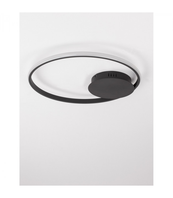 Fuline 50cm Integrated LED Semi Flush Light Sandy Black Aluminium LED 32W 2320 Lm 3000K-3