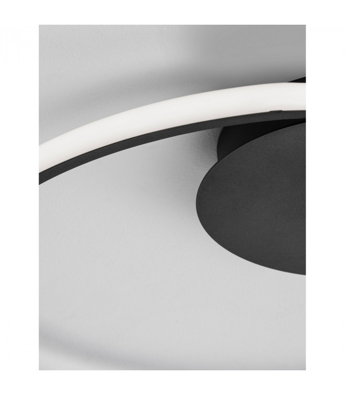 Fuline 50cm Integrated LED Semi Flush Light Sandy Black Aluminium LED 32W 2320 Lm 3000K-5