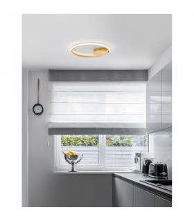 Fuline 50cm Integrated LED Semi Flush Light Gold Leaf Aluminium LED 32W 2320Lm 3000K-2