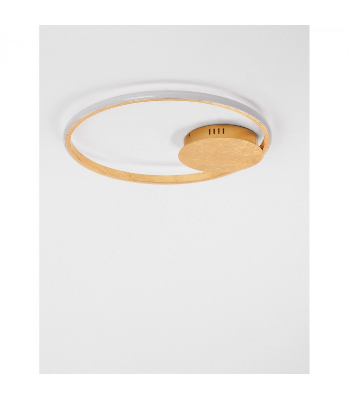 Fuline 50cm Integrated LED Semi Flush Light Gold Leaf Aluminium LED 32W 2320Lm 3000K-4