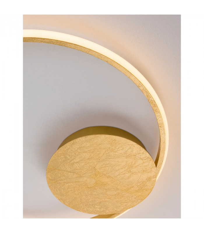 Fuline 50cm Integrated LED Semi Flush Light Gold Leaf Aluminium LED 32W 2320Lm 3000K-5