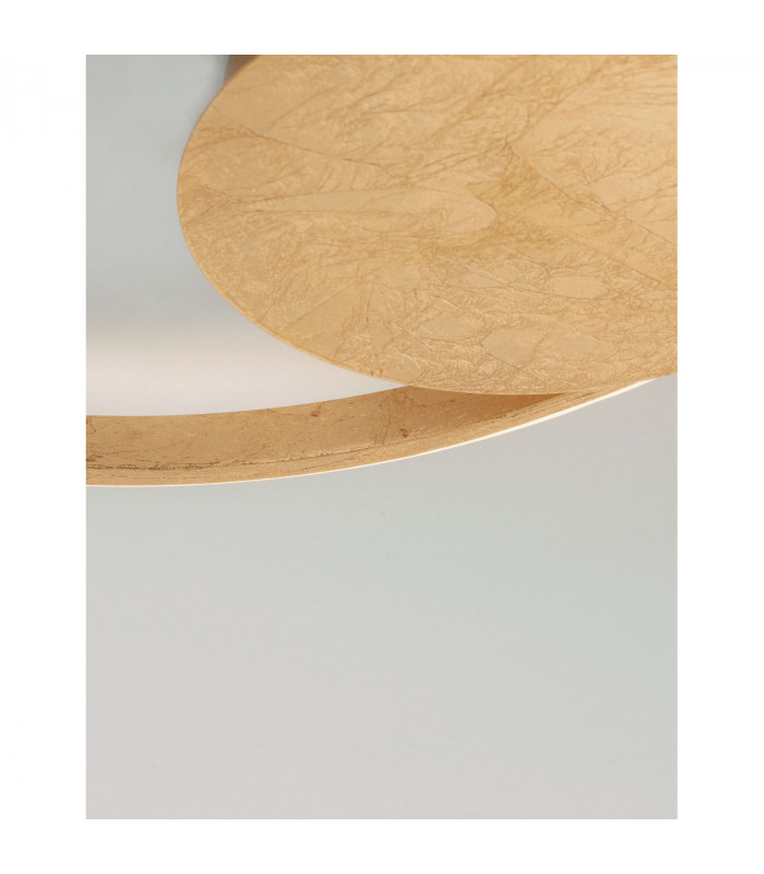 Fuline 50cm Integrated LED Semi Flush Light Gold Leaf Aluminium LED 32W 2320Lm 3000K-6