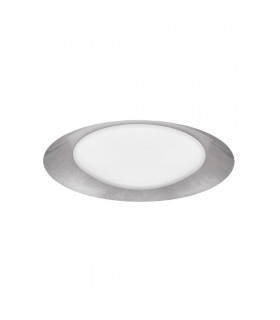 Zano 50cm Integrated LED Semi Flush Light Metal White Outside Silver Leaf Inside LED 28W 1400Lm 3000K-1