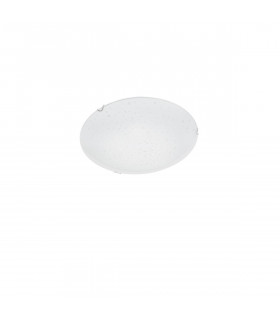 Minori 2 Light Flush Ceiling Light White Clear Structured Glass Chrome Metal LED E27-1