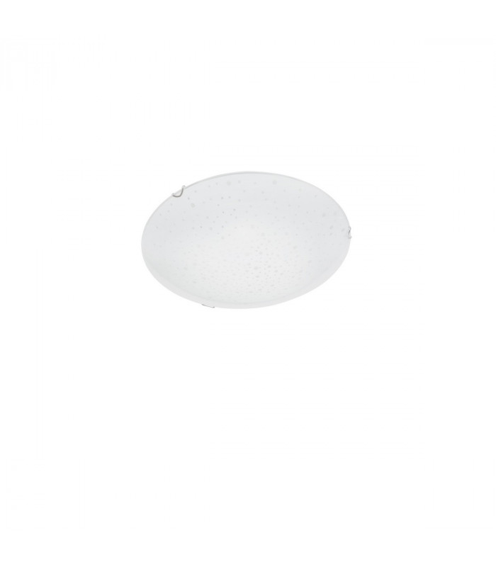 Minori 2 Light Flush Ceiling Light White Clear Structured Glass Chrome Metal LED E27-1