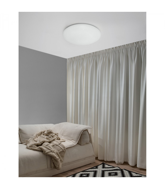 Minori 2 Light Flush Ceiling Light White Clear Structured Glass Chrome Metal LED E27-2