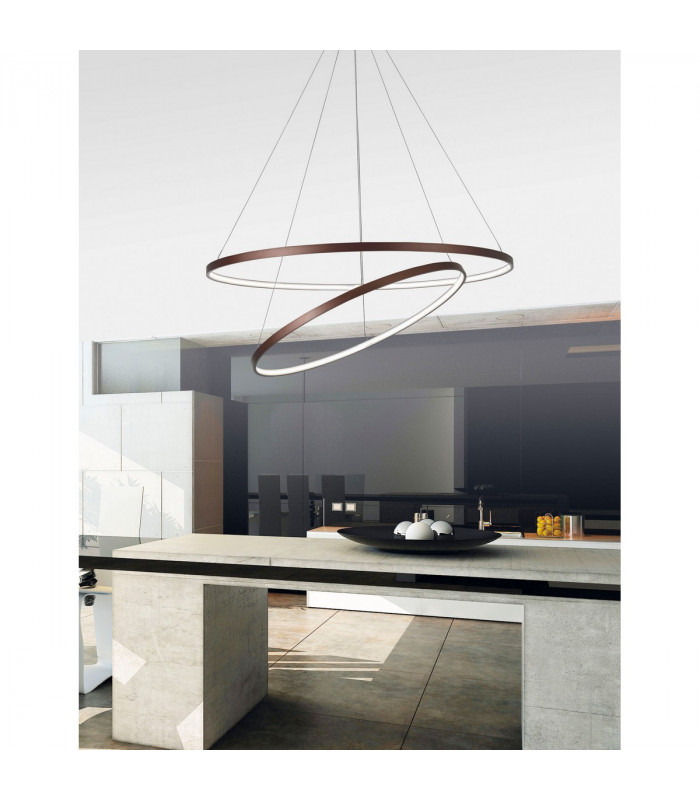 Ferrol Integrated LED Pendant Ceiling Light Coffee Brown Aluminium Adjustable LED 85W 4500Lm 3000K-2