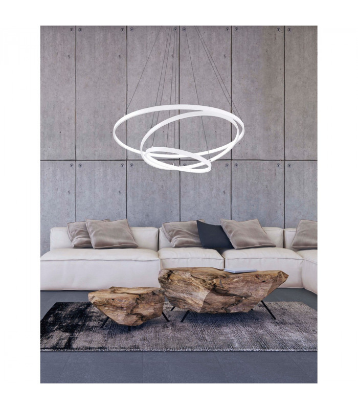 Dea Integrated LED Pendant Ceiling Light Matt White Aluminium Adjustable LED 145W 8100Lm 3000K-2