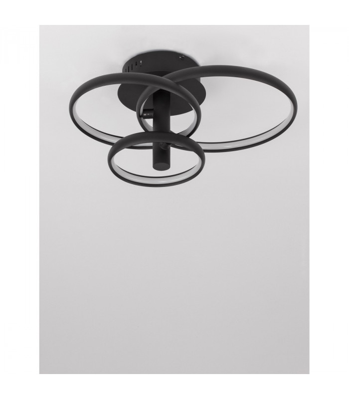 Emil Integrated LED Semi Flush Light Sandy Black Aluminium LED 30W 2300Lm 3000K-4