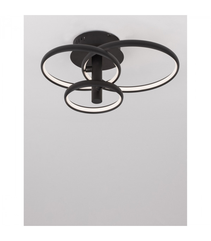 Emil Integrated LED Semi Flush Light Sandy Black Aluminium LED 30W 2300Lm 3000K-5