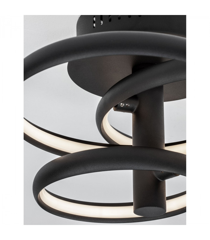 Emil Integrated LED Semi Flush Light Sandy Black Aluminium LED 30W 2300Lm 3000K-6