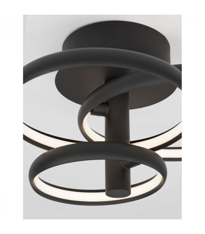 Emil Integrated LED Semi Flush Light Sandy Black Aluminium LED 30W 2300Lm 3000K-9
