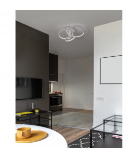 Emil Integrated LED Semi Flush Light Sandy White Aluminium LED 30W 2300Lm 3000K-2