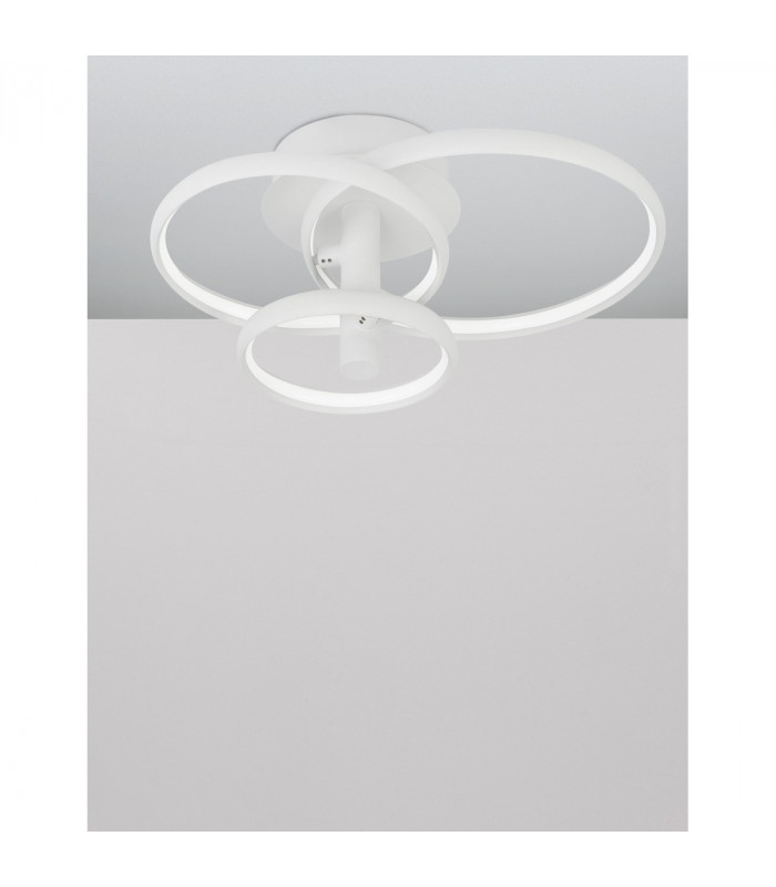 Emil Integrated LED Semi Flush Light Sandy White Aluminium LED 30W 2300Lm 3000K-4