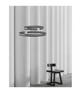 Torrente Integrated LED Pendant Ceiling Light Sandy Black Aluminium Adjustable LED 55W 2475Lm 3000K-2