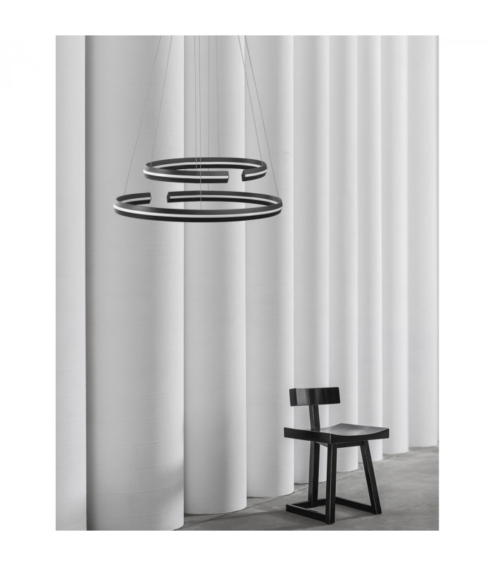 Torrente Integrated LED Pendant Ceiling Light Sandy Black Aluminium Adjustable LED 55W 2475Lm 3000K-2