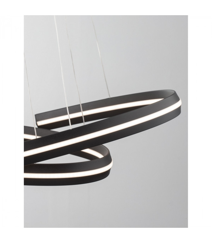 Torrente Integrated LED Pendant Ceiling Light Sandy Black Aluminium Adjustable LED 55W 2475Lm 3000K-4