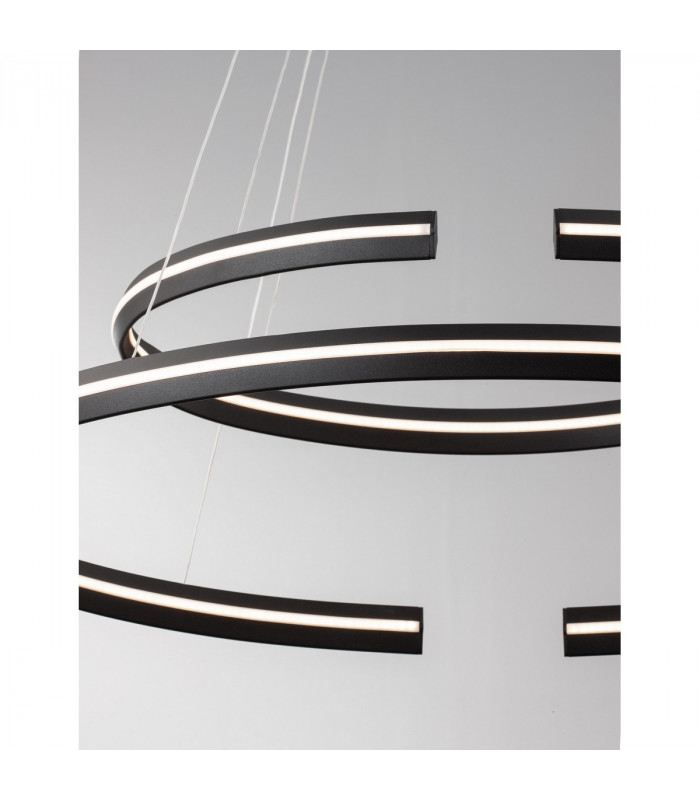 Torrente Integrated LED Pendant Ceiling Light Sandy Black Aluminium Adjustable LED 55W 2475Lm 3000K-6