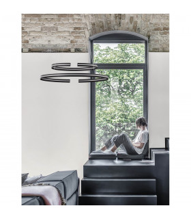 Torrente Integrated LED Pendant Ceiling Light Sandy Black Aluminium Adjustable LED 93W 3422Lm 3000K-2