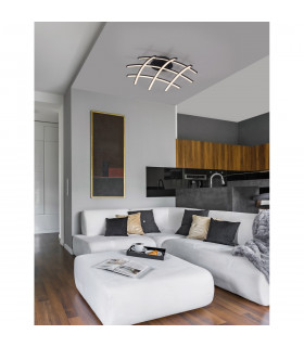Gropius Integrated LED Semi Flush Light Dimmable Sandy Black AluminiumLED 36W 1800Lm 3000KD : 59-2