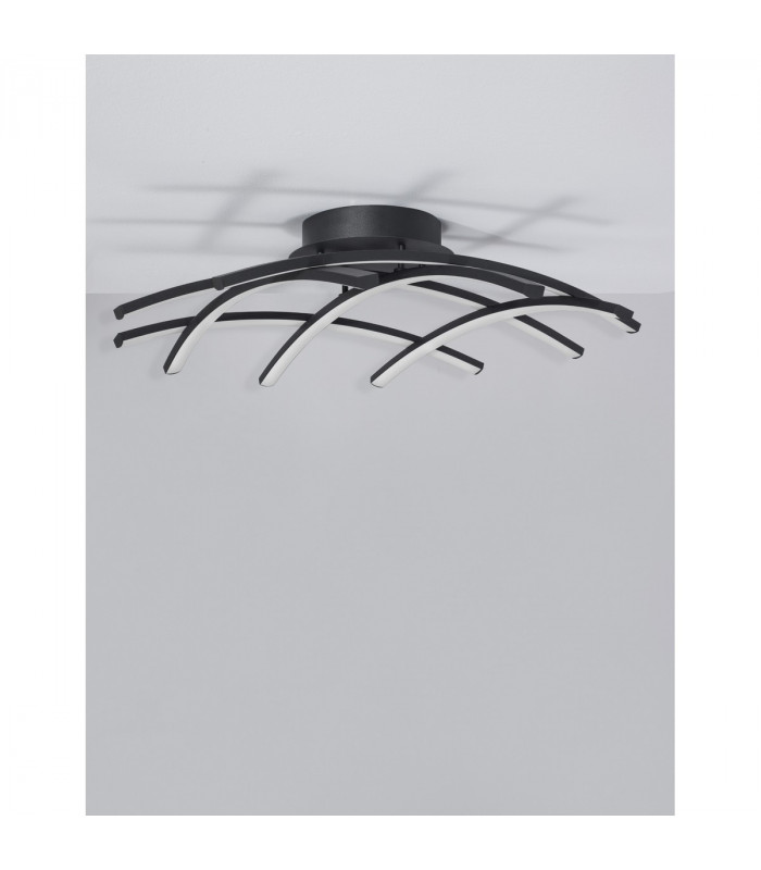 Gropius Integrated LED Semi Flush Light Dimmable Sandy Black AluminiumLED 36W 1800Lm 3000KD : 59-3