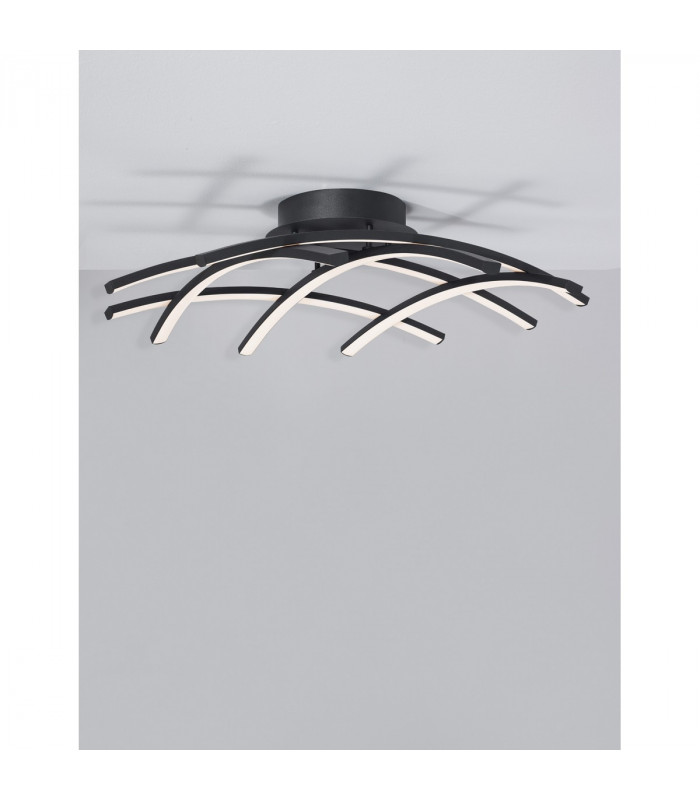 Gropius Integrated LED Semi Flush Light Dimmable Sandy Black AluminiumLED 36W 1800Lm 3000KD : 59-4