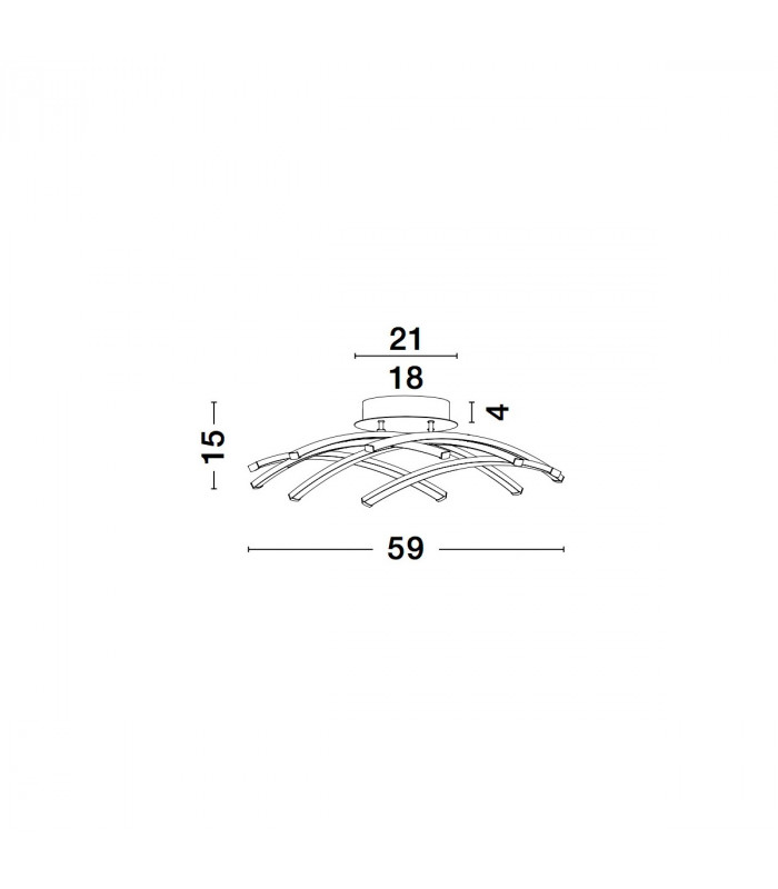 Gropius Integrated LED Semi Flush Light Dimmable Sandy Black AluminiumLED 36W 1800Lm 3000KD : 59-6