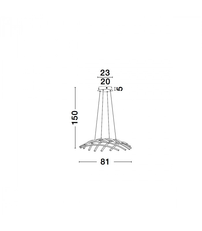 Gropius Integrated LED Pendant Ceiling Light Dimmable Sandy Black Aluminium LED 83W 4000Lm 3000K-6
