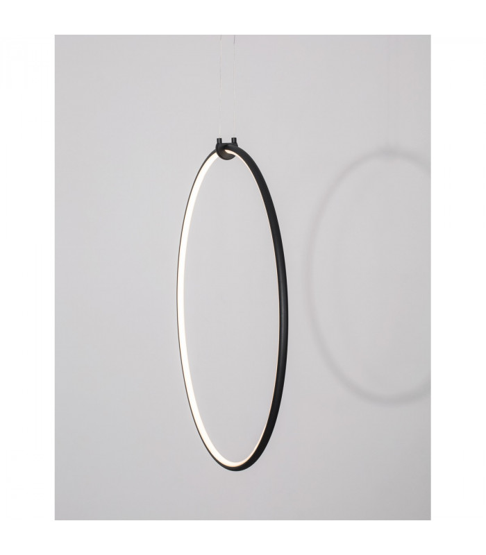 Ring Integrated LED Pendant Ceiling Light Dimmable Sandy Black Aluminium LED 28W 1600Lm 3000K-5