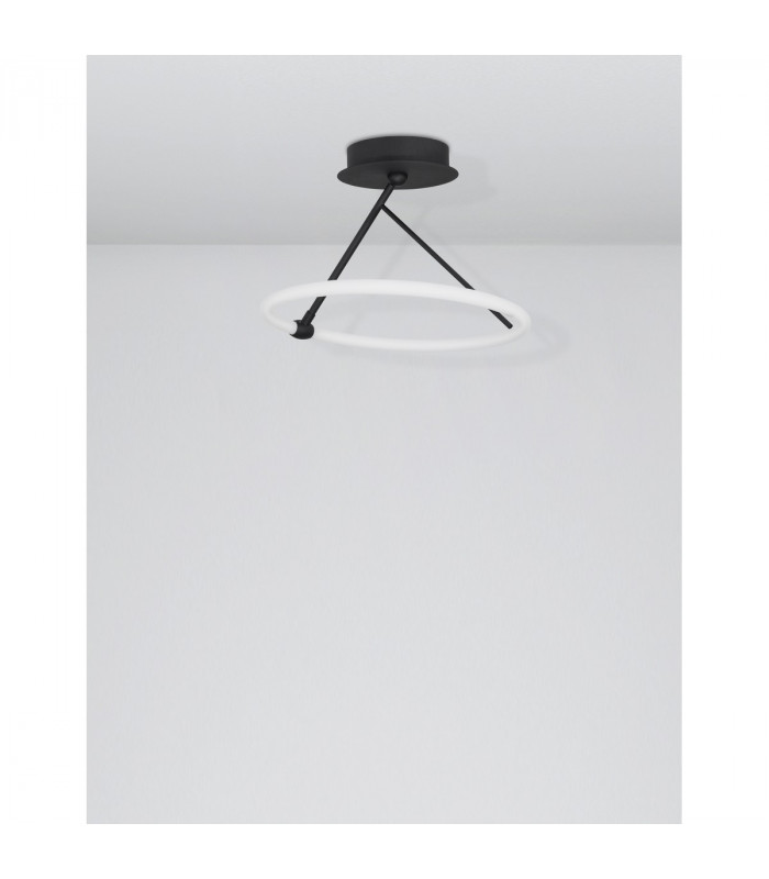 Janus Integrated LED Semi Flush Light Sandy Black Aluminium LED 21W 1900Lm 3000K-3