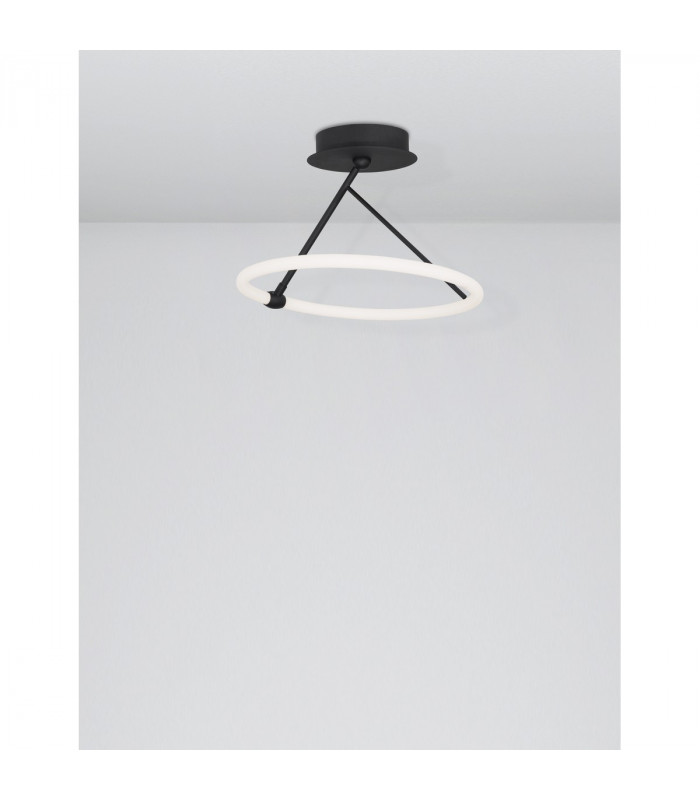 Janus Integrated LED Semi Flush Light Sandy Black Aluminium LED 21W 1900Lm 3000K-4