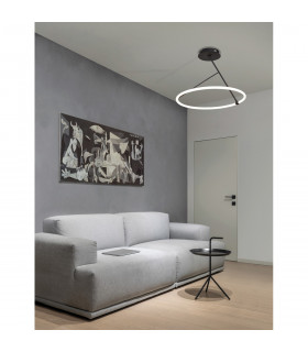 Janus Integrated LED Semi Flush Light Dimmable Sandy Black Aluminium LED 30W 2700Lm 3000K-2