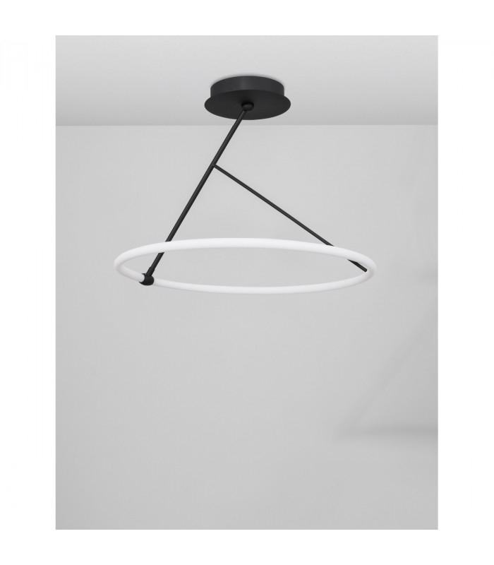 Janus Integrated LED Semi Flush Light Dimmable Sandy Black Aluminium LED 30W 2700Lm 3000K-3