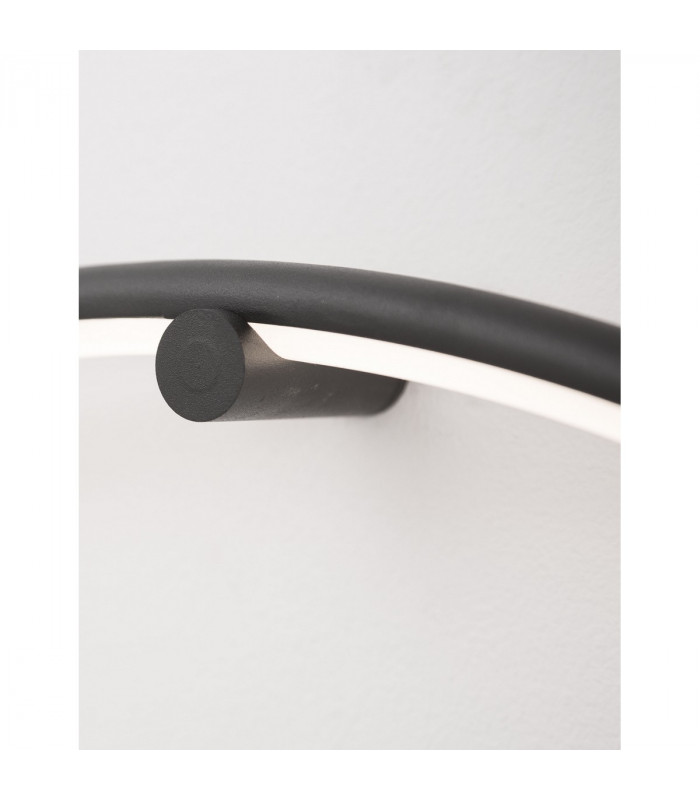 Ring Integrated LED Wall Lamp Sandy Black Aluminium Black Fabric Wire LED 18W 950Lm 3000K-3