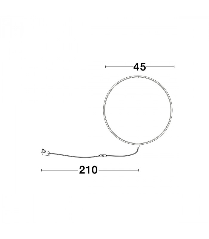 Ring Integrated LED Wall Lamp Sandy Black Aluminium Black Fabric Wire LED 18W 950Lm 3000K-6