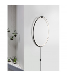 Ring Integrated LED Wall Lamp Sandy Black Aluminium Black Fabric Wire LED 28W 1445Lm 3000K-2