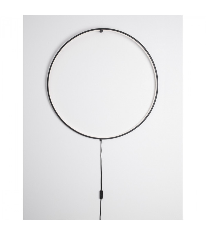 Ring Integrated LED Wall Lamp Sandy Black Aluminium Black Fabric Wire LED 28W 1445Lm 3000K-3